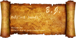 Bárd Jenő névjegykártya